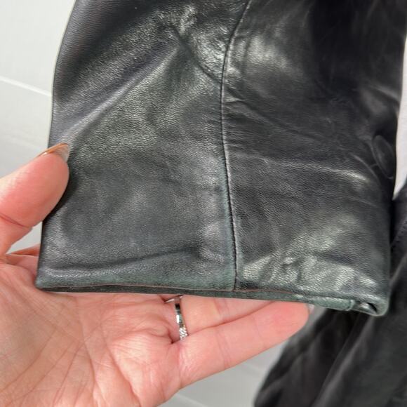 AMADO Black Vintage Leather Blazer Button Up‎ 3/4 Sleeve Jacket Coat Size 2XL - Picture 14 of 15